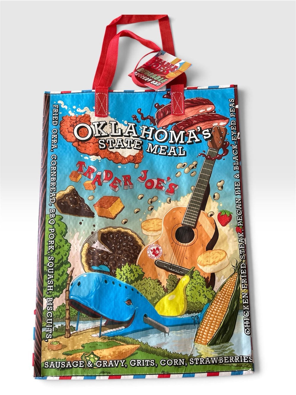 2024 Trader Joe’s Oklahoma Reusable Grocery Tote Bag - Blue